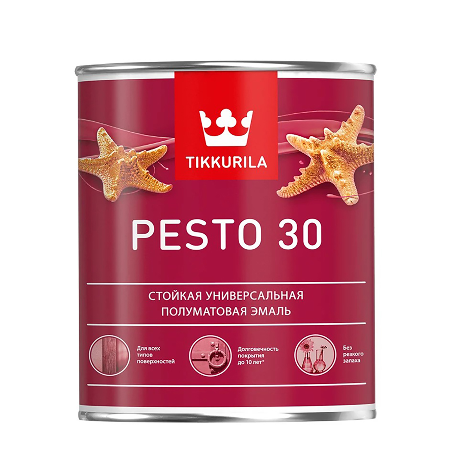 Эмаль алкидная ТИККУРИЛА PESTO 30 база А полуматовая (0,9 л)