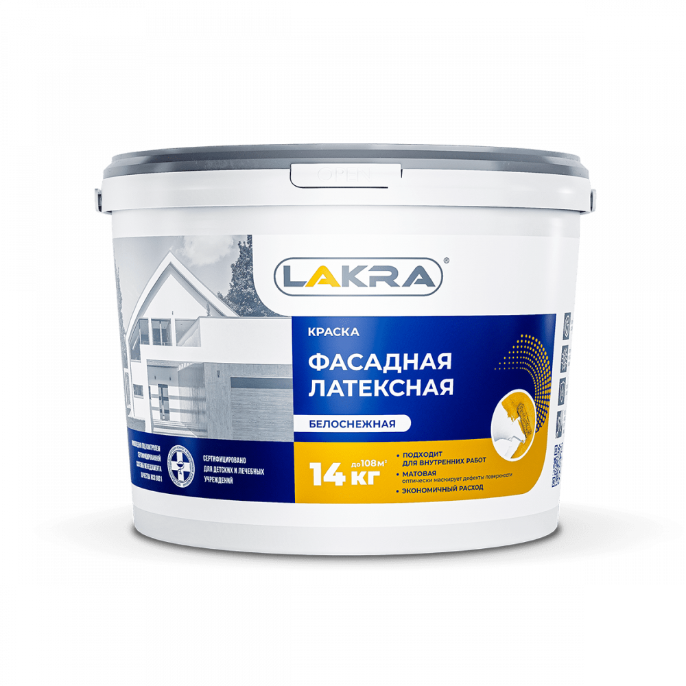 Краса фасадная латек. бел. Лакра 14 кг