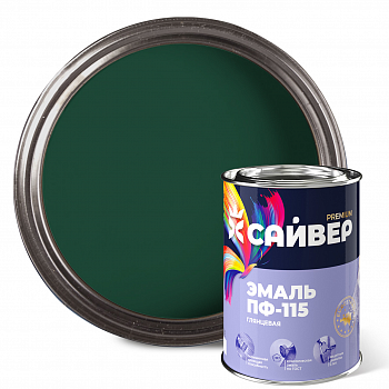 Эмаль ПФ-115 изумрудный 0,8 кг САЙВЕР