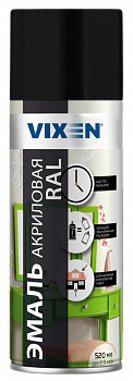 Эмаль аэрозольная акриловая VX-39005 черный янтарь RAL9005 520 мл VIXEN