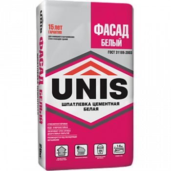 Шпаклевка цементная Юнис (Unis) Фасад Белый (20 кг)