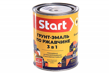 Грунт-эмаль по ржавчине СТАРТ ХВ 3 в 1 черный 0,8 кг