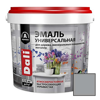 Эмаль акриловая DALI универсальная 0,9 кг полуматовый серый RAL 7004