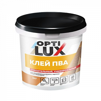 Клей ПВА строительно-универсальный Оптилюкс 1 кг ведро