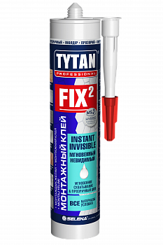 Клей монтажный TYTAN Fix2 мгновенный, невидимый 290 мл картридж