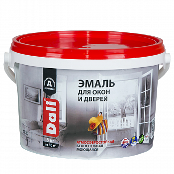 Эмаль для окон и дверей DALI полуматовый белый 3 кг 