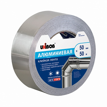 Лента клейкая алюминиевая 50 мм*50 м UNIBOB (ИУ)