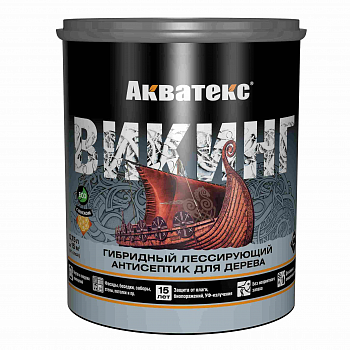Антисептик для дерева гибридный лессирующий Акватекс Викинг 0,75 л бесцветный