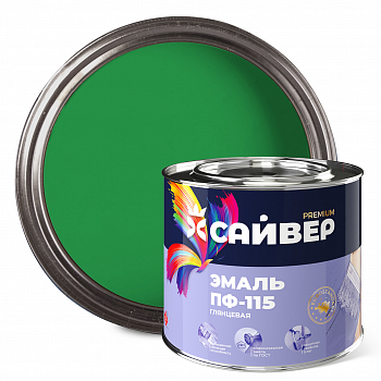 Эмаль ПФ-115 ярко зеленый 1,8 кг САЙВЕР