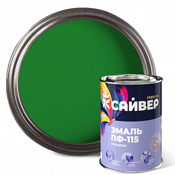 Эмаль ПФ-115 ярко зеленый 0,8 кг САЙВЕР