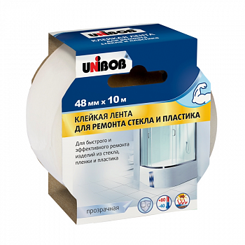 Лента клейкая для ремонта стекла и пластика 48 мм*10 м Unibob 