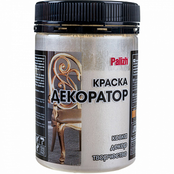 Краска акриловая "Декоратор" Palizh 0,25 кг серебро перламутр VS-148