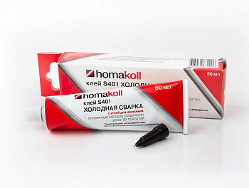 Клей (холодная сварка) "Homakoll S401" (с иглой для нанесения, туба 60 мл) бесцветный ХОМАКОЛЛ 
