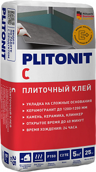 Клей для плитки ПЛИТОНИТ С по сложным основаниям 25 кг