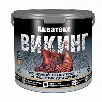 Антисептик для дерева гибридный лессирующий Акватекс Викинг 2,5 л сосна