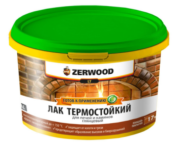 Лак для печей и каминов LT ZERWOOD термостойкий глянцевый 2,5 кг ведро