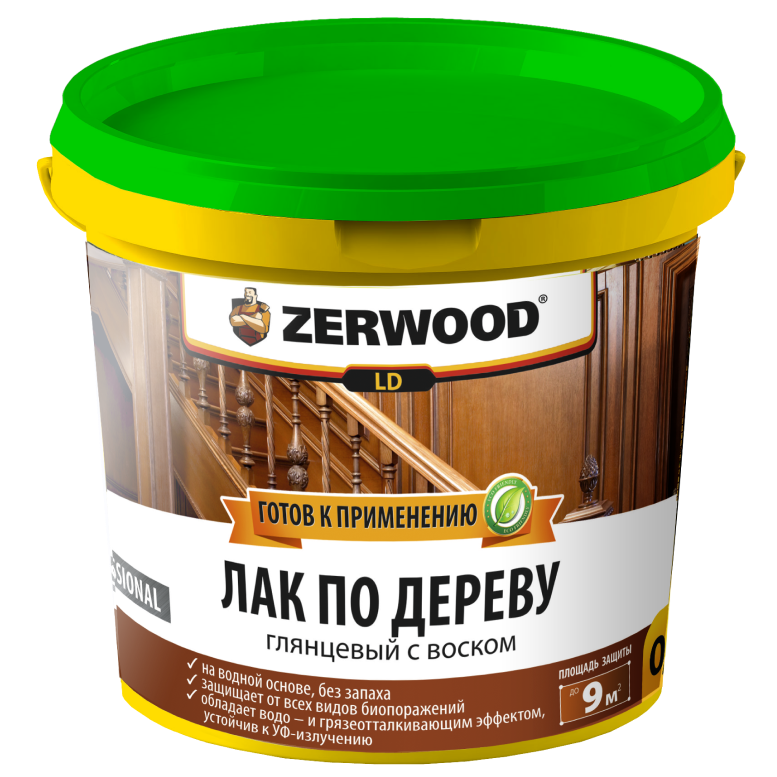 Лак акриловый по дереву с воском ZERWOOD LD 0,9 кг (0,8 л)