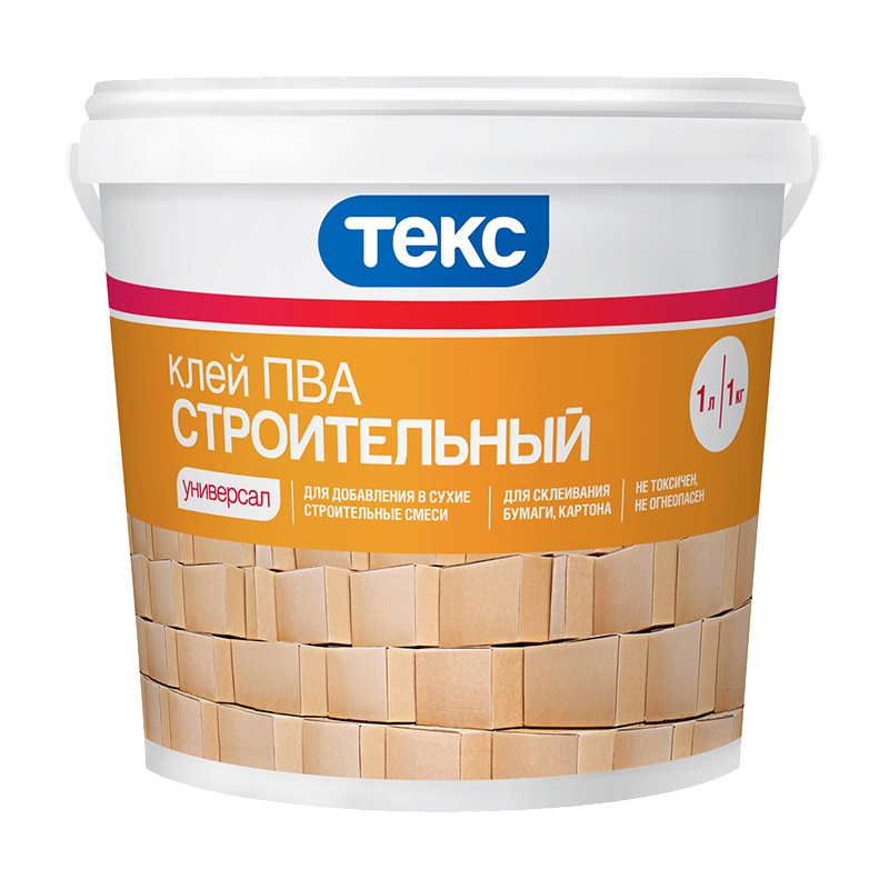 Клей ПВА Строительный класс УНИВЕРСАЛ (1 кг) ТЕКС
