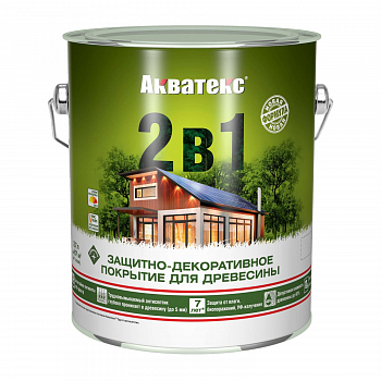 Покрытие защитно-декоративное 2 в 1 для древесины Акватекс 2,7 л белый