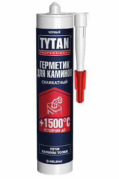 Герметик силикатный для каминов и печей Tytan Prof 280 мл черный