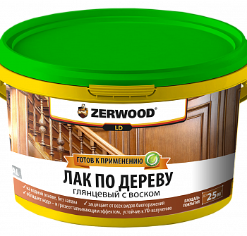 Лак акриловый по дереву с воском LD ZERWOOD 2,5 кг