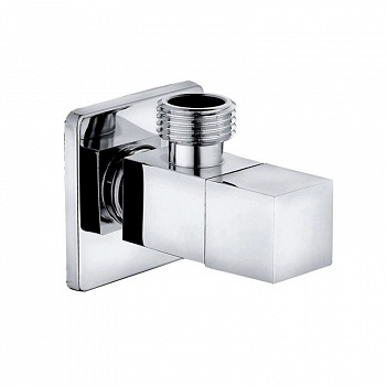 Кран угловой 1/2''- 3/4'' НР-НР с кран-буксой, отражателем квадрат, латунь, IDDIS 