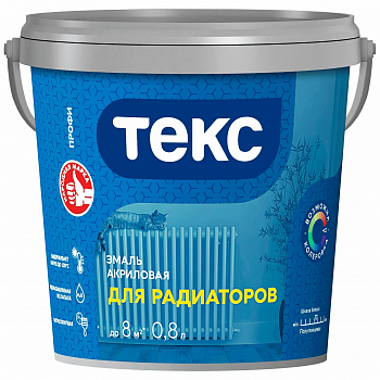 Эмаль акриловая для радиаторов белый полуглянцевый 0,8 л ТЕКС