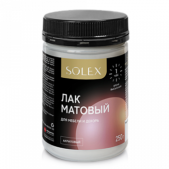 Лак для мебели и декора SOLEX матовый 0,25 кг