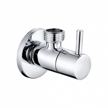 Кран угловой 1/2"-3/4" НР-НР кран-букса, отражатель, латунь