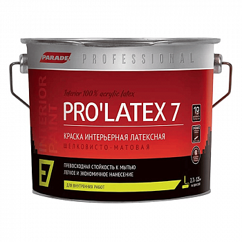 Краска Parade PROLATEX E7 База А шелковисто-матовый 9 л (11,97 кг) (Аналог Евро-7)