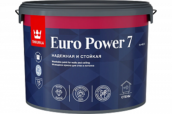 Краска латексная ТИККУРИЛА EURO POWER 7 база А матовая 9 л