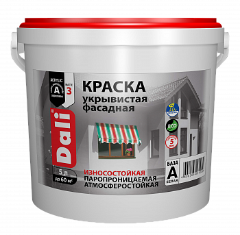Краска вд фасад укрывистая DALI 5 л белый