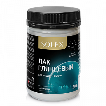 ЛАК для мебели и декора SOLEX глянцевый 0,25 кг