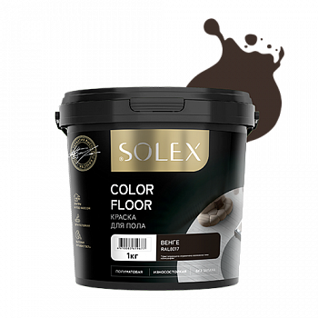 КРАСКА для пола SOLEX венге (RAL 8017) COLOR FLOOR 1кг ведро (уп 12)